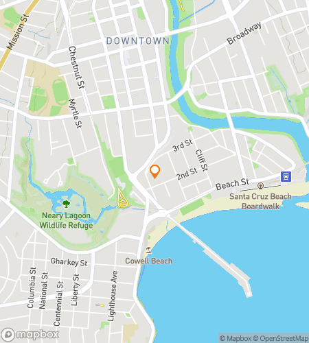 Map of scavenger hunt walking tour for Neon & Nighttide: A Santa Cruz Haunt