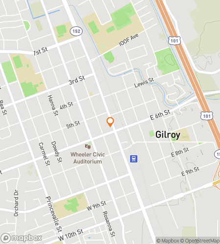 Map of scavenger hunt walking tour for Gilroy Scavenger Hunt