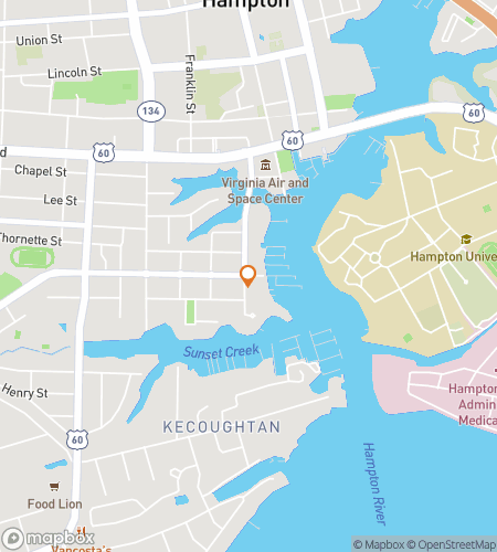 Kartta aarteenmetsästyskierroksesta Downtown Hamptonin aarteenmetsästykseen