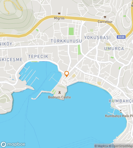 Map of scavenger hunt walking tour for Castle-to-Marina Clue Dash: Bodrum Unlocked