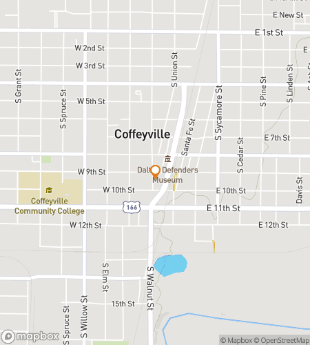 Map of scavenger hunt walking tour for  Coffeyville scavenger hunt