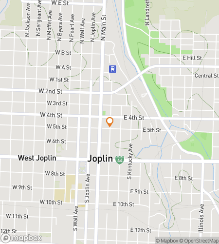 Map of scavenger hunt walking tour for Jazzin through Joplin