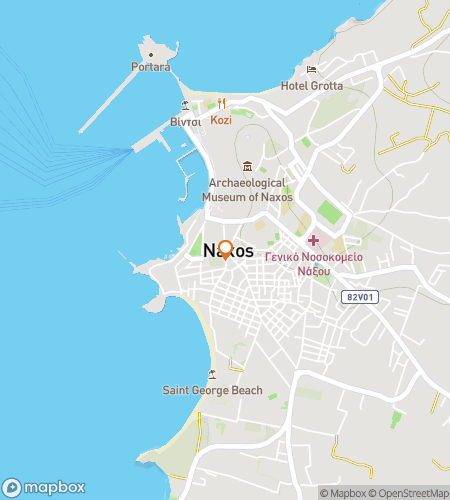 Map of scavenger hunt walking tour for Streets of Stone & Stories of the Sea: Tales of Naxos Town