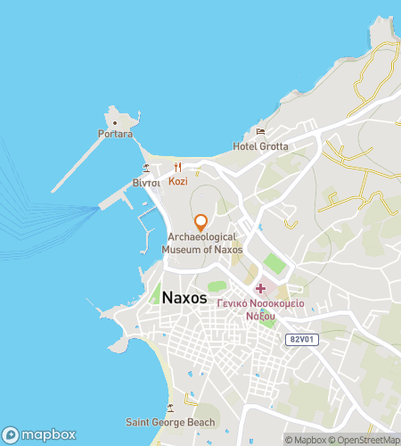 Map of scavenger hunt walking tour for Streets of Stone & Stories of the Sea: Tales of Naxos Town