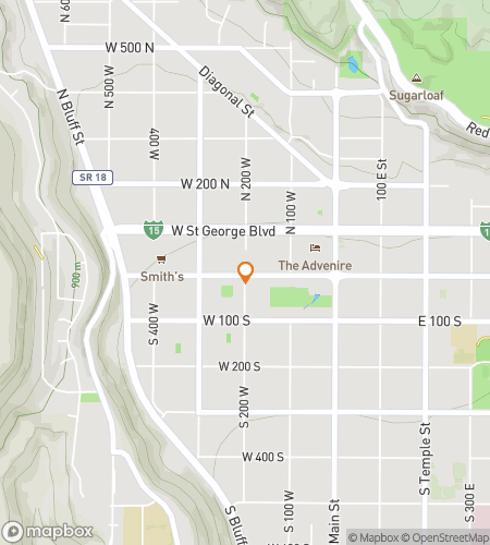 Harta turului pe jos cu vânătoare de comori pentru Scenic St. George