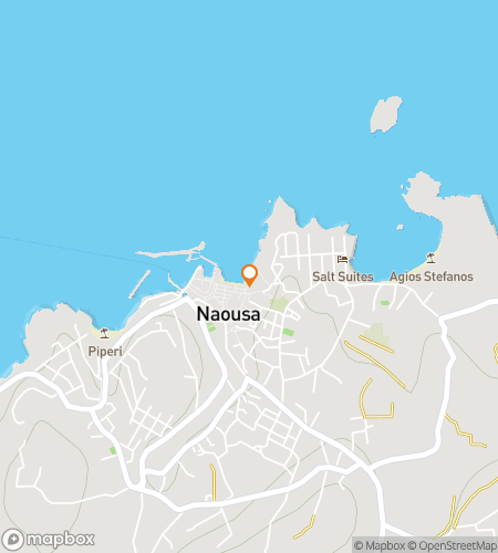 Map of scavenger hunt walking tour for Echoes of Paros: Secrets of Naoussa