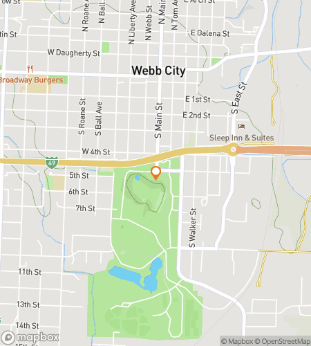 Map of scavenger hunt walking tour for Webb City Wonders Scavenger Hunt