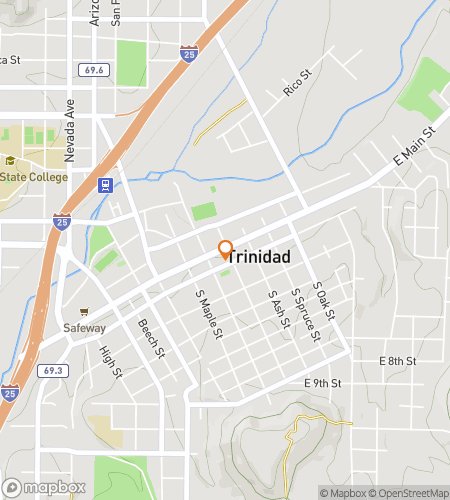 Map of scavenger hunt walking tour for Trinidad Treasure Trove Trail