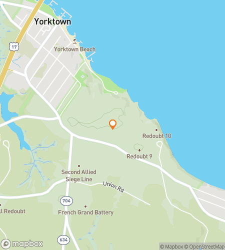 हॉन्ट एंड हंट यॉर्कटाउन के लिए स्कैवेंजर हंट वॉकिंग टूर का नक्शा