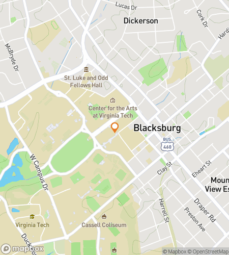 Hartă tur de vânătoare de comori pe jos pentru Turul Fantomelor din Centrul Orașului Blacksburg