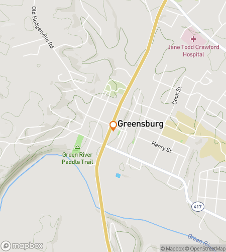 Map of scavenger hunt walking tour for Greensburg‘s Galloping Glimpses Hunt