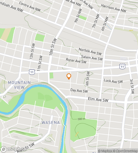 Map of scavenger hunt walking tour for Roanoke Virginia Bar Hunt