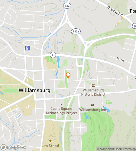 Map of scavenger hunt walking tour for Williamsburg Colonial Caper