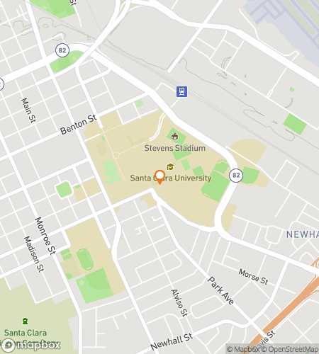 Map of scavenger hunt walking tour for Clara-fy the Clues: SCU Adventure