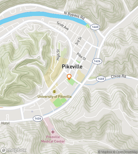 Térkép a Pikeville Prowl & Puzzle Pursuit kincsvadászat sétáló túrájához