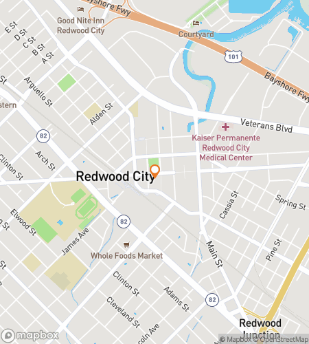 K&auml;velykierroksen aarteenmets&auml;styksen kartta Redwood Cityyn&colon; Hunt Around & Find Out