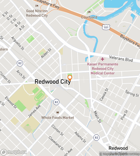 Map of scavenger hunt walking tour for Redwoods Thrill and Discovery