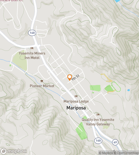 Map of scavenger hunt walking tour for Mariposa‘s Marvelous Mystery Hunt