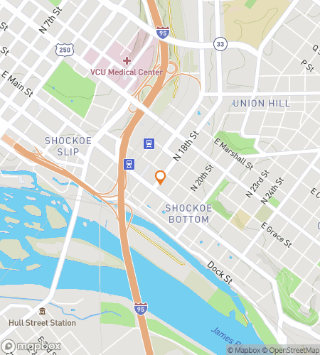 Map of scavenger hunt walking tour for Richmond Virginia Bar Hunt