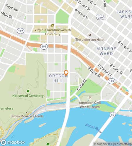 Map of scavenger hunt walking tour for Rams on the Run: A VCU Hunt