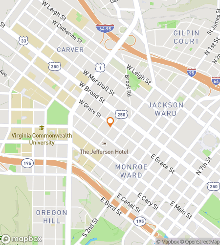 Hartă a turului pe jos cu vânătoare de comori pentru Vânătoarea de comori Jackson Ward