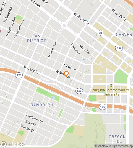 Map of scavenger hunt walking tour for RVA ArtQuest: The Ultimate Mural Mission