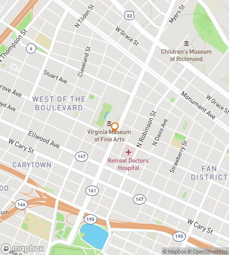 Mapa procházky s honbou za pokladem pro Carytown's Clandestine Cache Chase