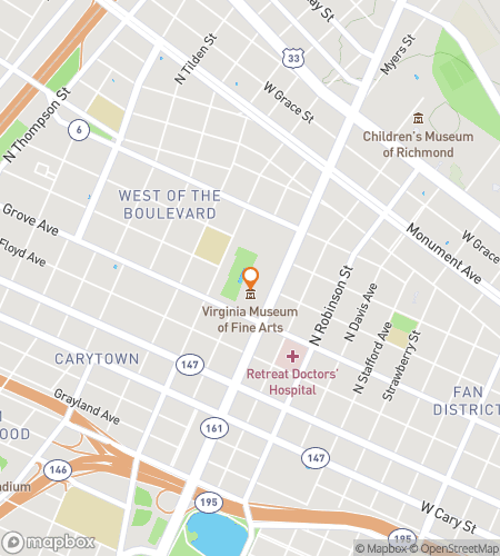 Kart over skattejakt-spasertur for Carytown's Clandestine Cache Chase