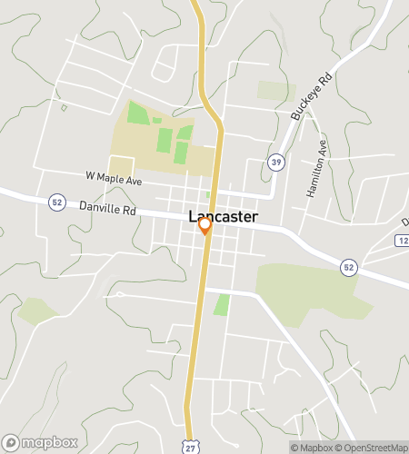 Map of scavenger hunt walking tour for Lancaster Kentucky Scavenger Hunt