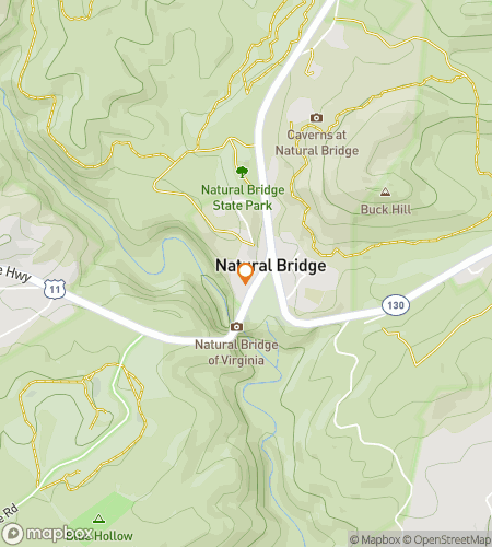 Natural Bridge Nifty Nicknames‘ Treasure Hunt के लिए स्कैवेंजर हंट वॉकिंग टूर का नक्शा
