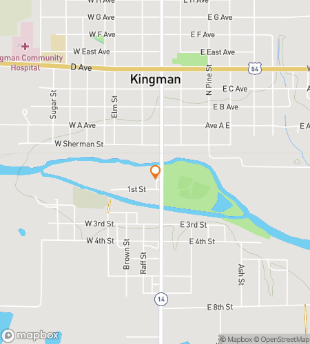 Mapa del recorrido a pie de búsqueda del tesoro para la Aventura Loca del Centro de Kingman