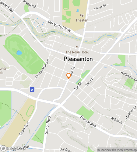 Map of scavenger hunt walking tour for Pleasanton California Bar Hunt