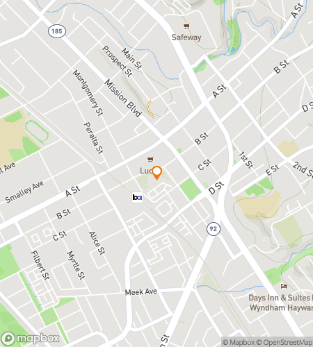 Map of scavenger hunt walking tour for Hayward‘s Hoppin‘ Hunt