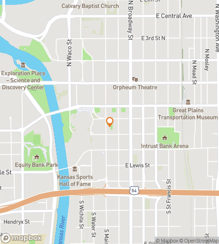 Map of scavenger hunt walking tour for Old Town Wichita