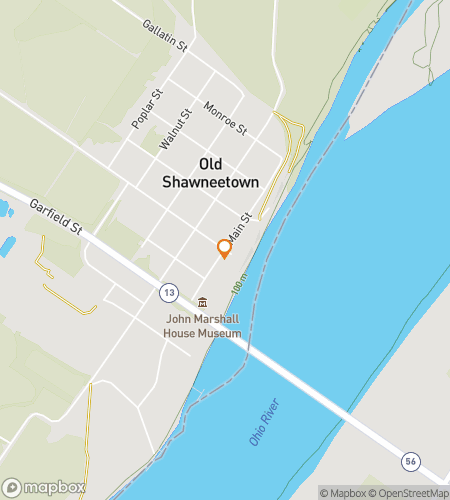 Map of scavenger hunt walking tour for Shawneetown Shenanigans Scavenger