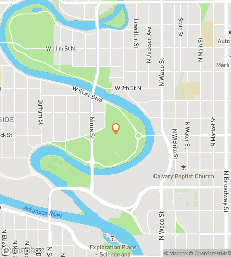 Map of scavenger hunt walking tour for Wichita’s Solar & River Expedition