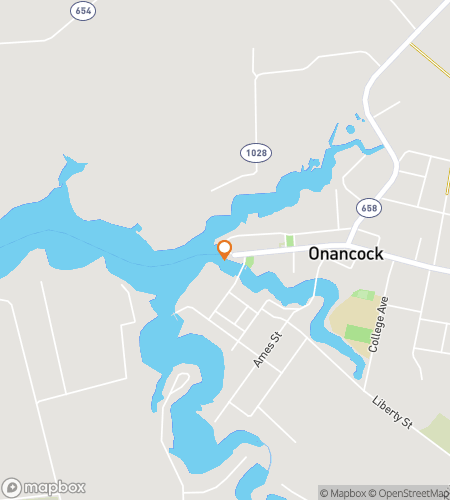 Map of scavenger hunt walking tour for Onancock‘s Oyster Odyssey Hunt