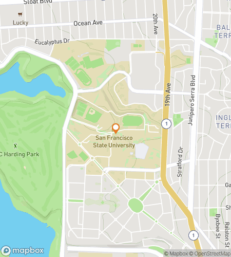 Map of scavenger hunt walking tour for San Francisco State University Hunt