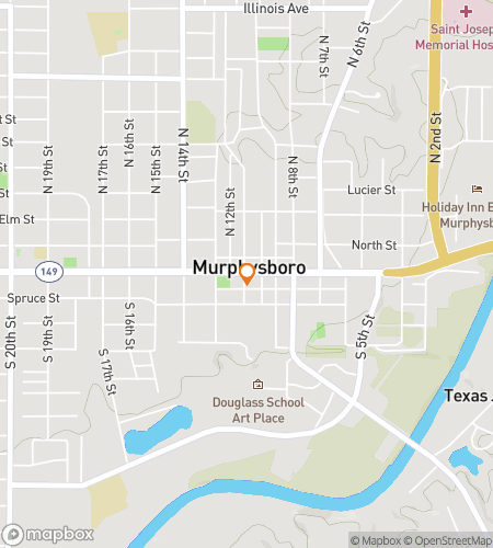 Map of scavenger hunt walking tour for Murphysboro Mischief Mania