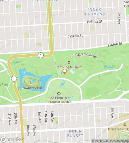 Harta turului pe jos cu vânătoare de comori pentru Turul Parcului SF și Experiența Haight-Ashbury