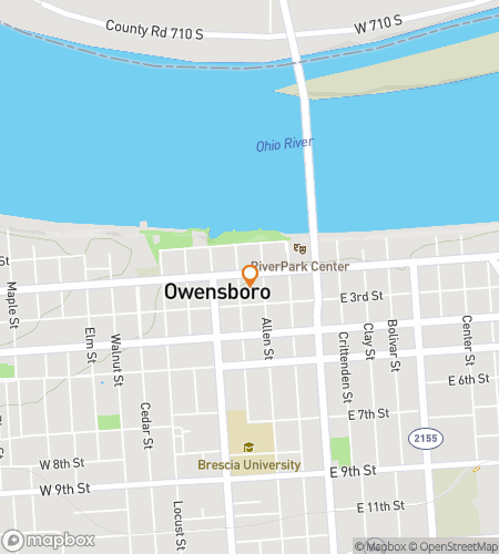 Map of scavenger hunt walking tour for Owensboro Bar Crawl