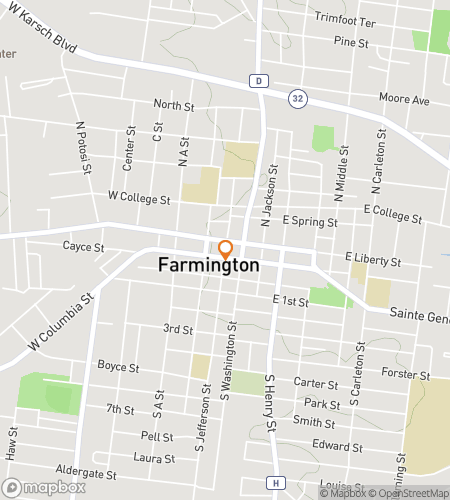 Map of scavenger hunt walking tour for Farm to Finish: The Farmington Discovery Hunt