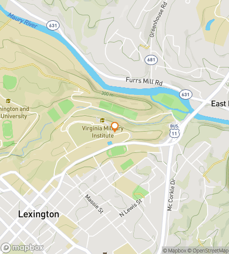 Map of scavenger hunt walking tour for At Ease&comma; Cadets&excl;&colon; The Regimented VMI Campus Hunt