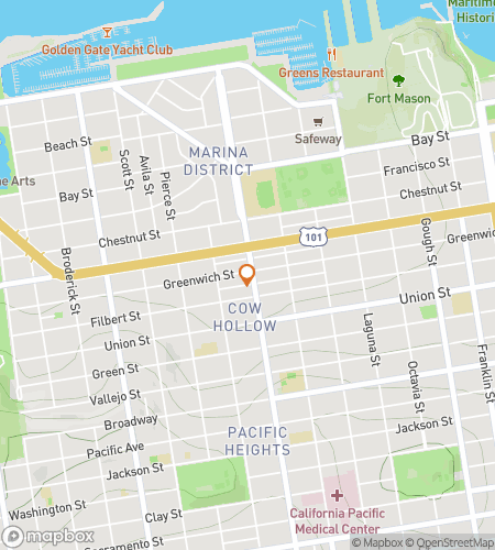 Map of scavenger hunt walking tour for Soul of San Francisco Bar Crawl