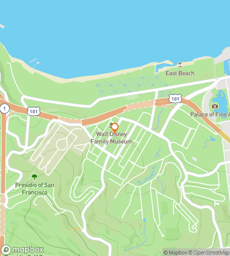 Map of scavenger hunt walking tour for Presidio National Park San Francisco scavenger hunt