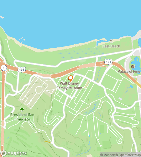 Map of scavenger hunt walking tour for Presidio Park Pursuit Adventure