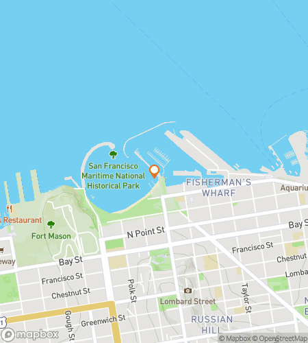 Map of scavenger hunt walking tour for Along Fisherman’s Wharf