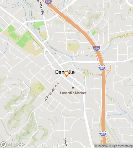 Map of scavenger hunt walking tour for Danville California Scavenger Hunt