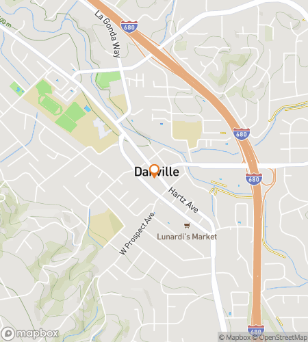 Map of scavenger hunt walking tour for Danville Dares & Downtown Discoveries