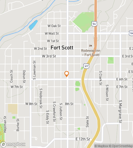 Map of scavenger hunt walking tour for Fort Scott Frolic Adventure